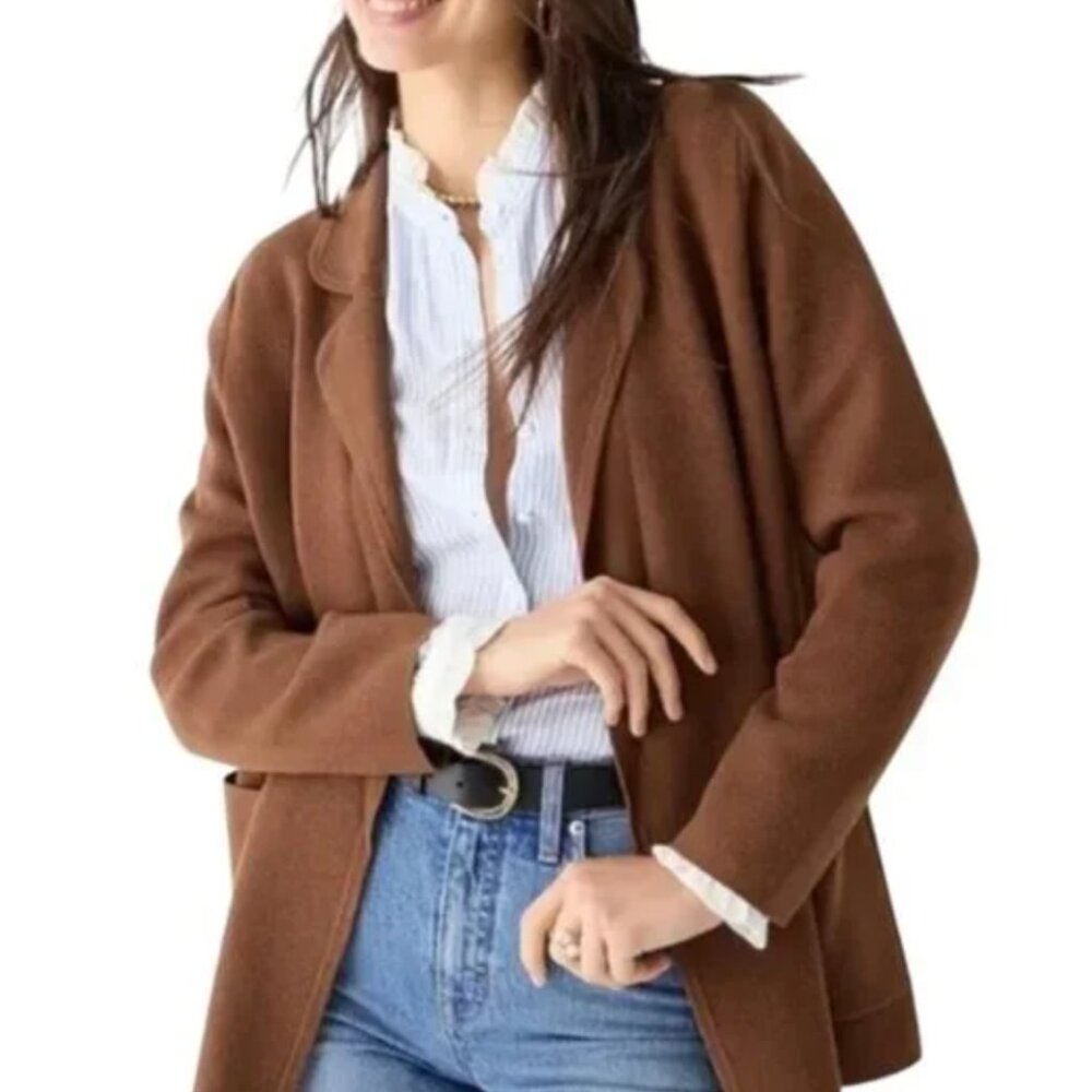 J. Crew Eloise open sweater/cardigan in walnut brown, size XL